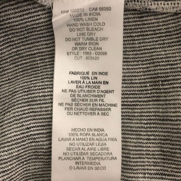 Soft Joie 100% Linen Striped Spaghetti Strap Tunic Top Size Large - Picture 5 of 5